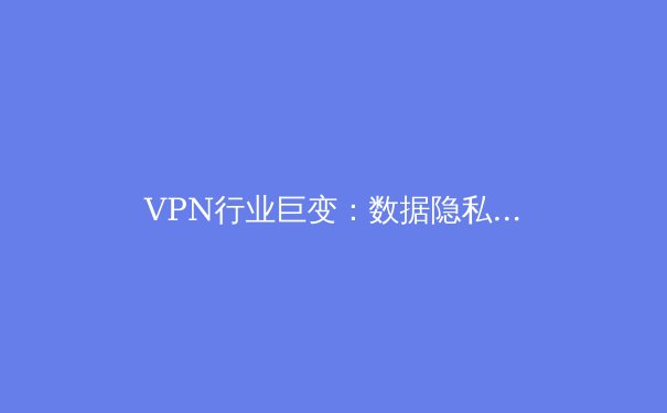 VPN行业巨变：数据隐私新规与地缘政治下的生存法则 - 4