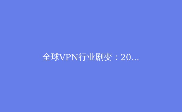 全球VPN行业剧变：2024年最新政策、技术趋势与用户应对策略深度解析