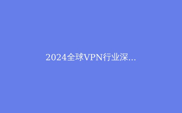 2024全球VPN行业深度解析：技术创新、监管变革与用户隐私的未来之战 - 2